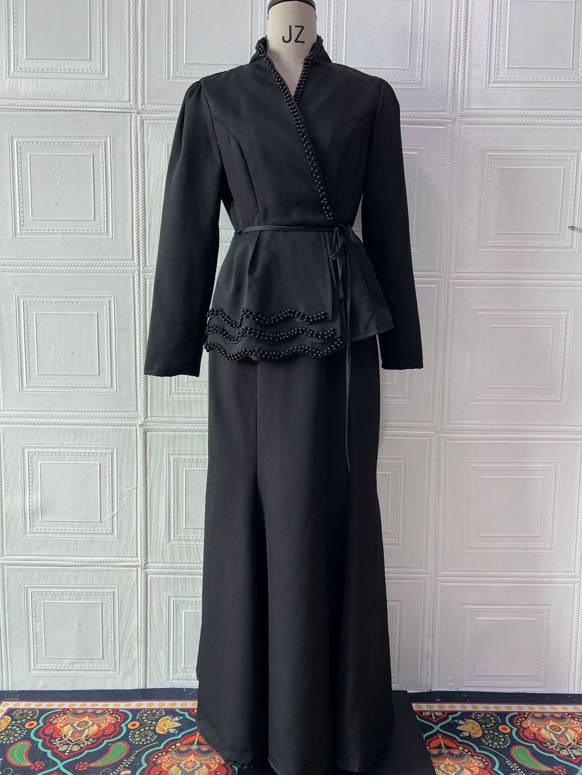 Women's Autumn Blazer And High-Waist Skirt Set | Tweed Office Suit Two-Piece For Business Casual_ecoleips.com