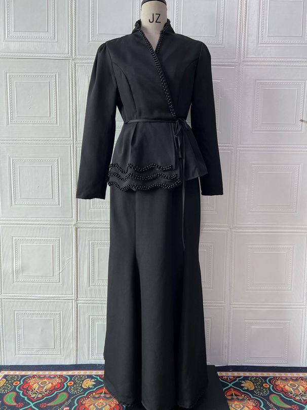 Women's Autumn Blazer And High-Waist Skirt Set | Tweed Office Suit Two-Piece For Business Casual_ecoleips.com