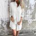 Women's Casual Solid Color Cotton Linen Shorts Long Sleeved Wrinkled Shirt Two Piece Suit Style_ecoleips.com