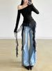 Ruffles Tassel Off Shoulder Long Sleeve T Shirt Women Sweet Gentle Streetwear Party Basic Top Tees Shirt Sexy 2025 New_ecoleips.com