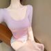 Purely Sexy Style Short-sleeve T-shirt Women, Large U-neck, Tight-fitting, Figure-flattering, Summer New Style, Suitable_ecoleips.com