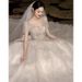 Women's Clothing Wedding Dress Bride Main Dress Small Size Heavy Luxury High End Texture Large Size Trailing Summer Dress_ecoleips.com