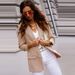 Women's Clothing Autumn And Winter New Products Long Sleeved Lapel Solid Color Casual Tops Small Suit Jacket Women's Trend_ecoleips.com