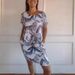 Women's Clothing Round Neck Loose Short Sleeve Printed Pocket Dress_ecoleips.com