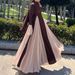 Stand Up Collar Zipper Trumpet Chiffon Sleeves Long Temperament Elegant Big Swing Dress_ecoleips.com