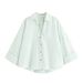 Women's Clothing Linen Blend Shirt Wide Sleeve Comfortable Stylish Elegant Versatile_ecoleips.com