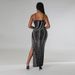 Women's Clothing sexy suspender slit hot diamond dress_ecoleips.com