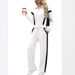 Women's Sporty Striped Lounge Set – Long Sleeve Color-Block Tracksuit (S-XXXL, Poly-Spandex Blend, Wrinkle-Free Chenille Fabric)_ecoleips.com