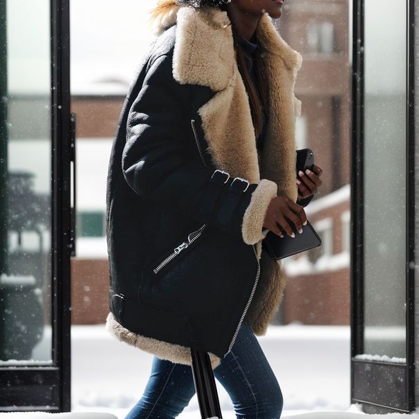 Women's Locomotive Deerskin Fleece Lamb Wool Jacket Women's Fur Cotton Jacket_ecoleips.com