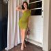 Women's Clothing Spring Sexy Slim Solid Color Oblique Shoulder Sleeveless Hip Dress_ecoleips.com