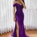 Women's Dresses, Sequined Off The Shoulder Slit Maxi Dresses, Fashionable Banquet Dresses, Sexy Evening Gowns_ecoleips.com