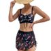 Women's Three Piece Swimsuit 2026 Halter Neck Bikini Set Backless Slimming Printed Sexy Waist Revealing Swimwear_ecoleips.com