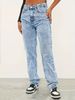 Women's Clothing Light Blue High Waist Loose Comfortable Slim Fit Fashion Straight Casual Denim Trousers_ecoleips.com