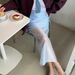 Talenza Summer See Through Skirt Women's Fashion High Waist Slim Office Lady Streetwear Long Skirt 2025 Female New Long Skirt_ecoleips.com