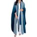 Women's Clothing Plus Size Spring Coat For Women With Gradient Color Loose Bat Sleeves For Women Fashionable Long Sleeve Robe Coat_ecoleips.com