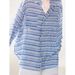 Blue Striped Long-sleeve Jacket For Women, Summer Loose-fitting Casual Style, Lightweight Sun-protective Cardigan Shirt_ecoleips.com