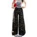 Floor-length 2025 Spring/autumn Casual American Style New Camouflage High-waisted Loose Wide-leg Pants Retro Jeans For_ecoleips.com