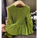 Women's Clothing Three Home Design Bubble Sleeve Solid Color Pleated Top Temperament Commuting All Match Slim And Stylish Small Shirt Female Summer_ecoleips.com