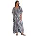 European And American Style Rayon Printed Beach Sun Protection Shirt Loose Dress Women's Bikini Swimsuit Cover up Cross Border E-Commerce_ecoleips.com