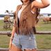 Women's Hippie Tassel Vest Faux Suede European American Style For Party Stage Special Occasions Clothing_ecoleips.com