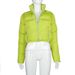 Women's Winter Stand Collar Puffer Jacket With Long Sleeves, Lightweight Warm Coat, Fashionable Streetwear, Comfortable Cotton-Polyester Blend_ecoleips.com