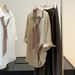 Silk Scarf Shirt for Women Old Fashioned Style Korean Loose Thin Slim Top with Five Quarter Sleeves Summer 2026 New Arrival_ecoleips.com