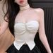 2025 Summer New Sweet And Spicy Style Off-Shoulder Tube Top Vest + Versatile Pleated Cake Short Skirt Two-Piece Set For_ecoleips.com