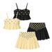 Women's Clothing 2025 New Summer Solid Color Strap Top High Waist Skirt Metal Patchwork Set_ecoleips.com