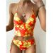 Women's Clothing New Swimsuit Women's Sexy Printed High Waist Bikini Split Swimsuit Bikini_ecoleips.com