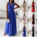 2025 Summer New Fashion Women's Dress Tie-neck V-neck Long Evening Gown Dress For Women Party Gala_ecoleips.com