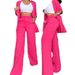 Women's Autumn Blazer And Trousers Suit Set Trendy Office Casual Two-Piece Outfit For Fall_ecoleips.com