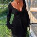 Voya Women's Clothing, European And American Sexy Style T-shirt, Spring And Summer Niche Design Sense, V-neck Flared Sleeve Top_ecoleips.com