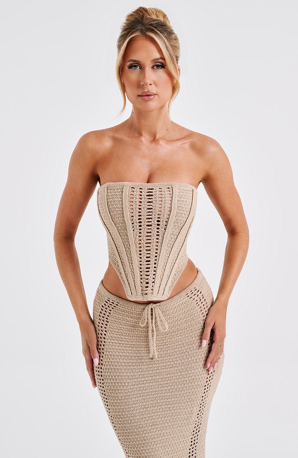 Women's Clothing Sexy Trendy Backless Tube Top Hip Long Skirt Knitted Suit_ecoleips.com