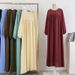 Women's Clothing Muslim Loose Large Size Long Sleeved Solid Color Pullover Robe Skirt Spring And Autumn Knee Length Skirt Dress_ecoleips.com