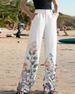 Women's Clothing Trousers Positioning Printing High Waist Pocket Loose Casual Pants_ecoleips.com