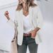 Single-Button Blazer For Women - Fall Office Casual Jacket With Notch Lapel & Functional Pockets, Stretch Polyester Blend In 10 Colors_ecoleips.com