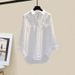 Women's Clothing New Large Size Women's Clothing Outfit Hepburn Style Shirt With Fishtail Skirt Two Piece Suit_ecoleips.com