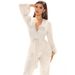 Women's New Fashion Sexy V-Neck Sequin Jumpsuit Wide-Leg Long Pants_ecoleips.com