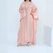 Women's Clothing Modest Abaya Dress Turkish Modest Two-Piece Set – Elegant Solid Color Long Dress With Batwing Sleeves (S-XXL,,Middle East Style)_ecoleips.com