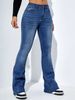 Women's Clothing High Waist Straight Jeans Slim Fit Slim Elastic Flared Pants_ecoleips.com