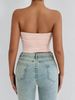European And American Summer Sexy High-End Pure Desire Bustier Women's New Arrival Push-Up Body-Concealing Wrap Top With Belly Button Cutout_ecoleips.com