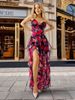 Women's Clothing New Spring And Summer Strapless Women's Fashion Chiffon Print Fairy Long Temperament Evening Dress_ecoleips.com