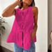 Women's Clothing Spring And Summer Women's Sleeveless Cardigan Solid Color Cotton Strap Top Vest Women's Clothing_ecoleips.com