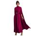 Women's Clothing Fashion Women's Slim Waist Button Round Neck Shawl Dress New_ecoleips.com