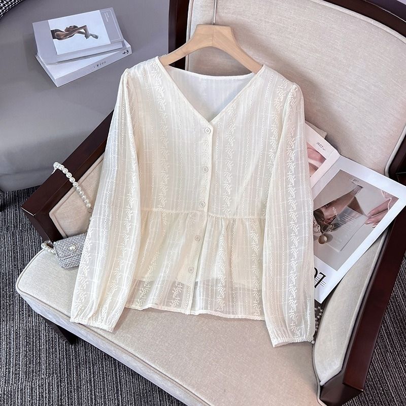 K V-neck Top Looks Slim, Long, Short Sleeved, Waist Cinching, And Versatile Shirt That Covers The Stomach_ecoleips.com