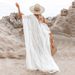 Women's Imitation Cotton Cardigan Irregular Striped Beach Bikini Cover Up Vacation Sun Protection Outerwear_ecoleips.com