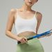 New Women's Seamless Yoga Vest Thin Strap Sports Fitness Underwear Comfortable Semi Fixed Cups Slimming Shockproof_ecoleips.com