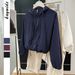 DiYun European And American Simple Vacation Solid Color Zipper Long Sleeve Top Jacket Women's Clothing 2025_ecoleips.com