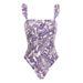 Women's Clothing Swimwear New Mini Ruffled Purple Dragonfly Print One Piece Swimsuit Suit For Women_ecoleips.com