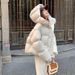 Women's Short Padded Coat – Winter-Ready Polyester Quilted Jacket With Spot Pattern (M-XXL, Pink/Black/White/Brown)_ecoleips.com